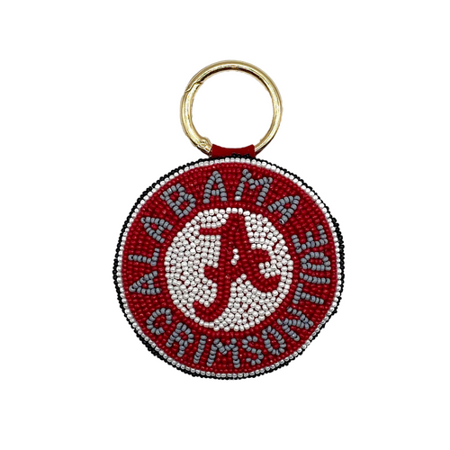 Roll Tide Roll.  Bama fans, there's no better time to elevate your clear bag status by accessorizing your Game Day look with our Crimson Tide Beaded Key Chain / festive bag charm.
