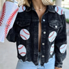 The perfect GameDay layering piece. This oh so comfy + GLAM corduroy sequin baseball jacket will have you GameDay ready to head to the ballpark for those cool baseball nights.  Layer over your favorite Gameday hoodie, tank or tee.  Or throw on over a white v-neck with your favorite black leggings with booties or cute sneaks for a casual weekend vibe.