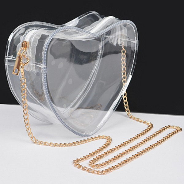 Clear Cross Body Heart Shaped Stadium Approved Bag