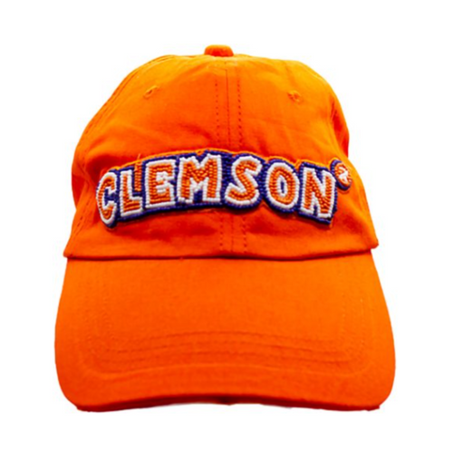 FIGHT Tigers! FIGHT Tigers! FIGHT FIGHT FIGHT!  There's no better time to elevate your tailgate glam by accessorizing your Game Day look with our team colored uniquely beaded Clemson ball cap!