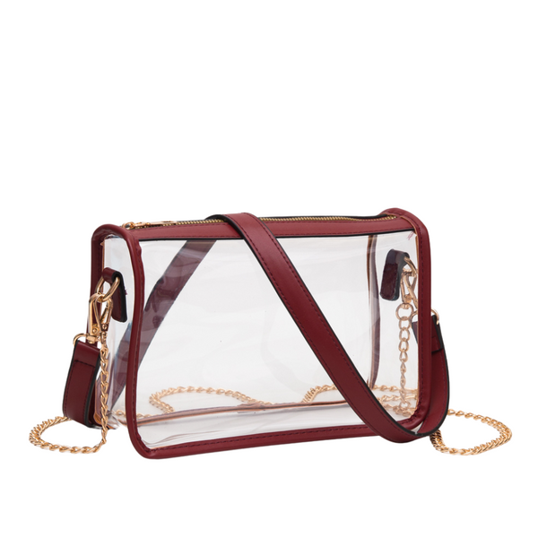 Coco Clear Stadium Approved Crossbody 15 Colors Maroon