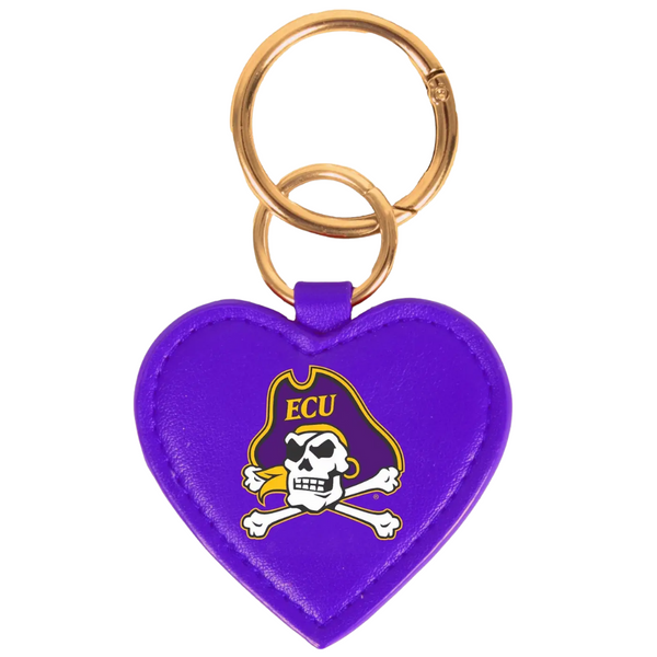 College Jewelry: EAST CAROLINA PIRATES HEART CHARM KEY RING