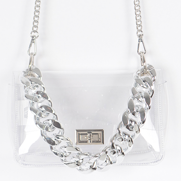 ★LAMINEZ★ [Keyring Gift] 2way Chain Bag White ☆LAMINEZ☆ [Keyring Gift] 2way Chain Bag White Clear Cross