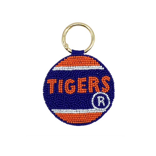FIGHT Tigers! FIGHT Tigers! FIGHT FIGHT FIGHT!  There's no better time to elevate your clear bag status by accessorizing your Game Day look with our uniquely beaded Tigers Beaded Key Chain / festive bag charm.