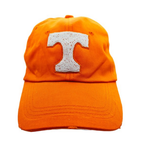 Let's Go Vols! Elevate your Game Day outfit when accessorizing your look with our uniquely beaded iconic Tennessee beaded logo ball cap.