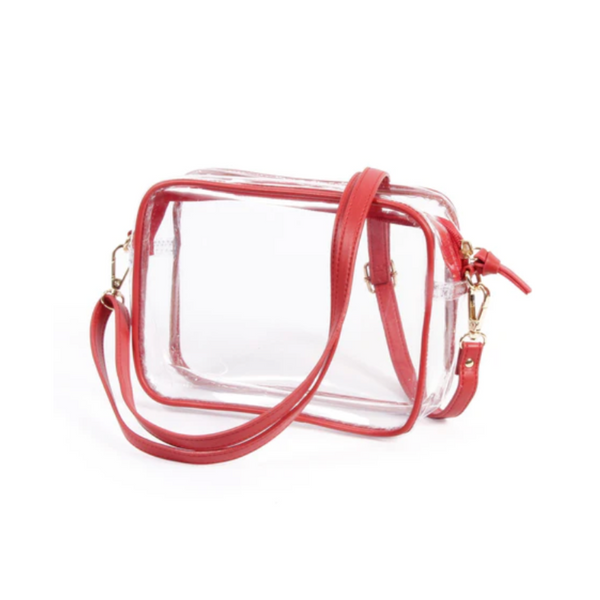 Clear Stadium Approved Crossbody Bag 9 Colors - Crimson