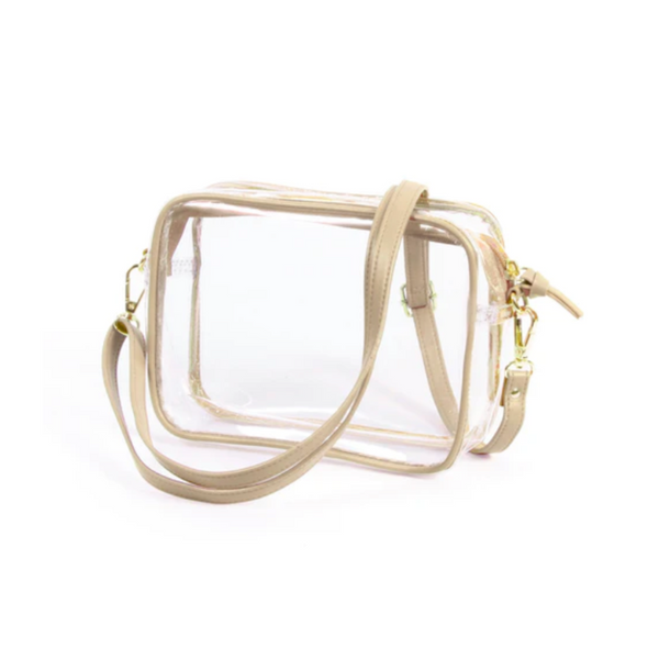 Clear Crossbody Bag in Gold