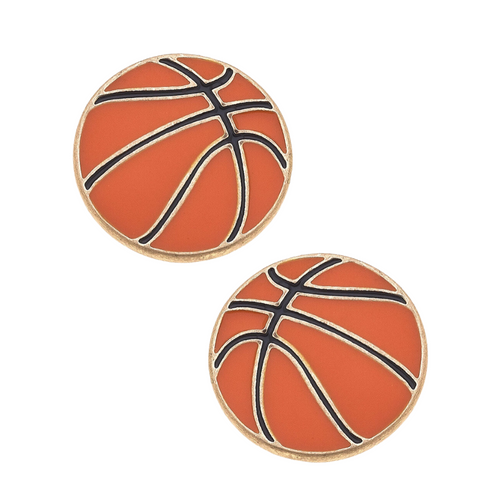 Get ready for Game Time in our new Basketball Enamel Stud Earrings.&nbsp; A new on and off the court fan favorite, these sports ball studs are classic and stylish featuring gold accents and plating.