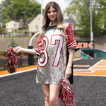 GAMEDAY SEQUIN #87 JERSEY DRESS/TUNIC/TOP - SILVER