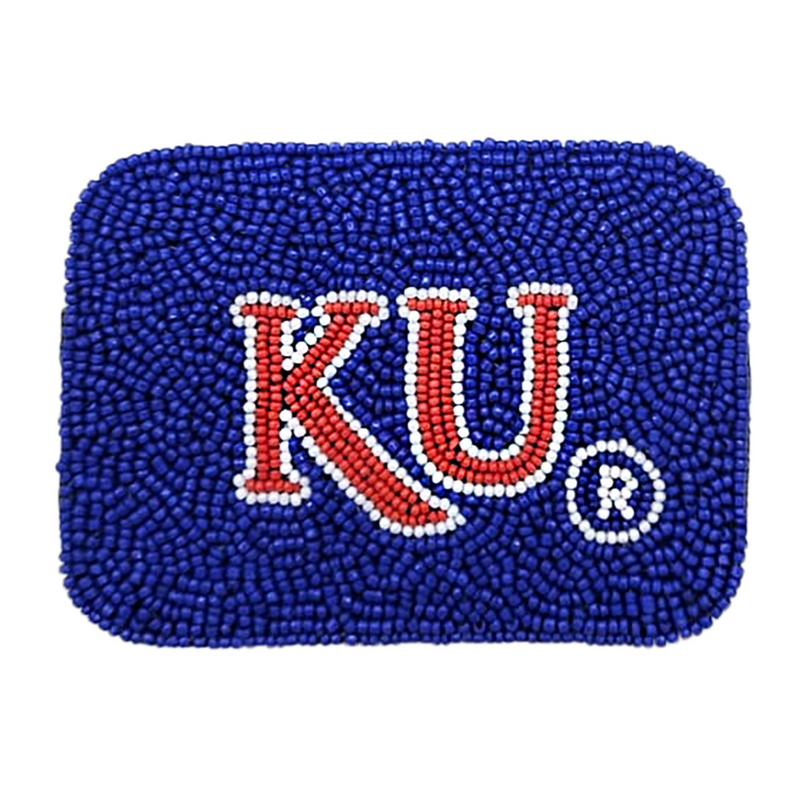Rock Chalk Jayhawk Go KU!  Meet Us On Mass, Cause Game Days In Lawrence Is The Only Place To Be!  Elevate your Game Day clear bag status when accessorizing your look with the iconic KU logo credit card holder.
