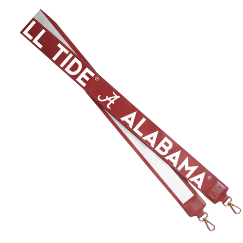 There's no better time to elevate your clear bag status by accessorizing your Game Day clear bag look with our dual sided strap in BAMA colors! Choose your look with either the striped side or cheer on your team with ROLL TIDE/ALABAMA!