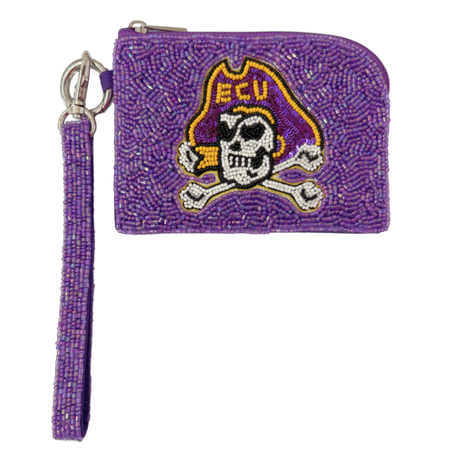 Elevate your clear bag status and show off your Jolly Roger spirit in style! Our unique ECU Beaded Bag Bracelet is the ultimate Game Day accessory.

Designed as our most versatile coin bag, it can be worn on your wrist as a statement piece or used to organize your essentials inside your favorite clear bag. Lightweight, eye-catching, and full of team pride, this is the perfect grab-and-go piece for every game day event!