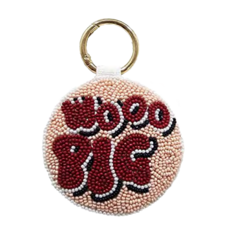 There's no better time to accessorize your Game Day look and elevate your clear bag status with this ARKANSAS WHOOO PIG key chain.