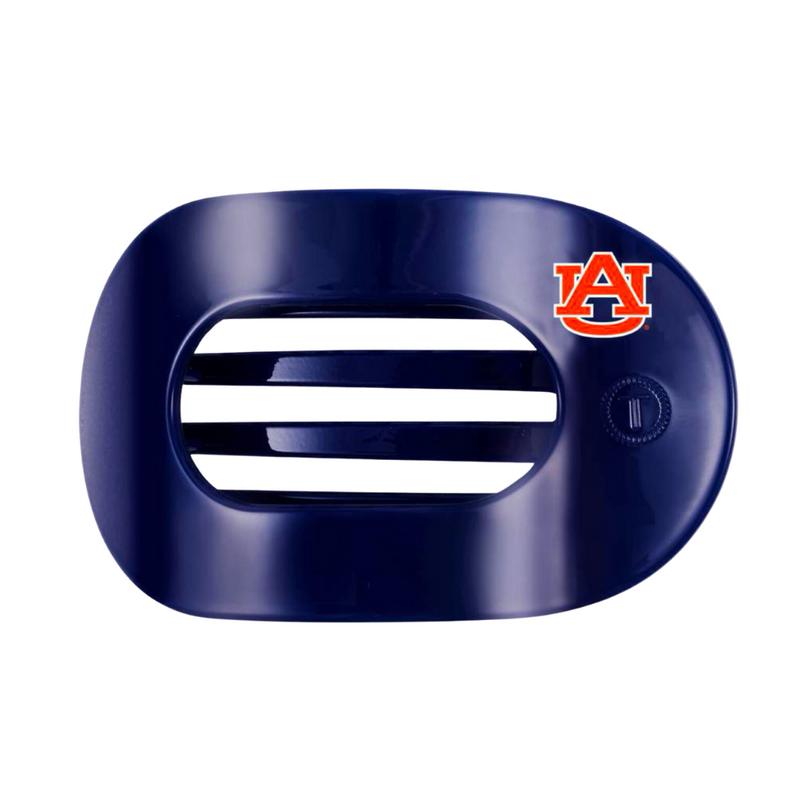 Unwind and relax with the new TELETIES Flat Round Hair Clip! Designed with the same innovative material that is nearly unbreakable, this clip is perfect for lying down, doing yoga or simply laying back without discomfort.&nbsp;Hold your hair and enhance your style with the new Auburn University TELETIES Clip! War Eagle!&nbsp;&nbsp;