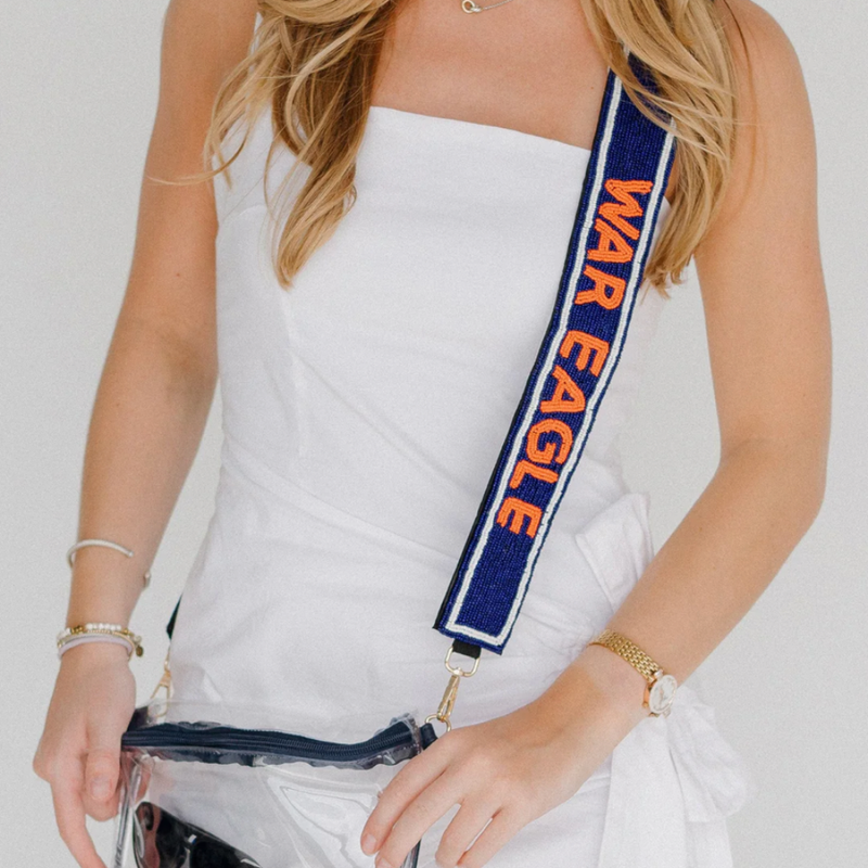 AUBURN UNIVERSITY WER EAGLE BEADED BAG STRAP