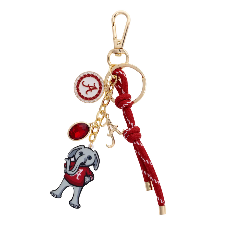 Roll Tide Roll. &nbsp;Bama fans, there's no better time to elevate your clear bag status by accessorizing your Game Day look,

Add a burst of Crimson Tide spirit to your bag with this lively cluster charm. Its rich crimson colors and stylish collegiate vibe make it the perfect accessory for any Alabama fan looking to flaunt their team pride with a fun, fashionable twist.