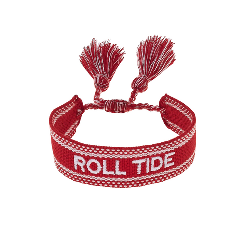 Add a fun and spirited touch to your game day stack with this Alabama Crimson Tide Woven Tassel Bracelet. Lightweight and vibrant, it’s designed to catch eyes while showing off your team spirit. Adjustable for a comfortable fit, this playful bracelet is a stylish way to celebrate your Crimson Tide pride all season long.
