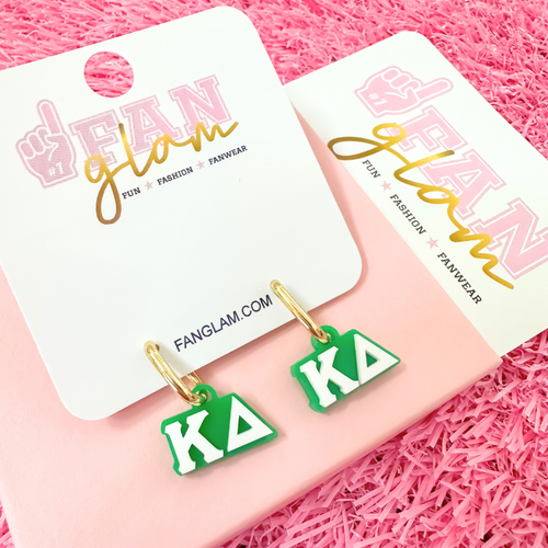 Wear your letters. Live your legacy. Love your style.

Add a little charm to your everyday look with our Kappa Delta Charmed Life Huggies! Featuring your Greek Letters in a bold yet dainty way, these lightweight huggie hoops are perfect for every moment, and made to celebrate your chapter all semester long.