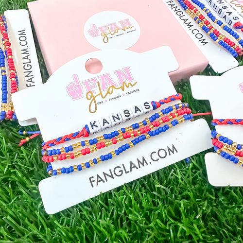 Stack your school spirit with the perfect arm candy to rep your team in style. &nbsp;Select our classic braided strand for a simple, everyday vibe — or go full-on bold with our 4-strand stack, featuring a mix of stretchy beaded bracelets in fun colors and gold shimmer accents. &nbsp;