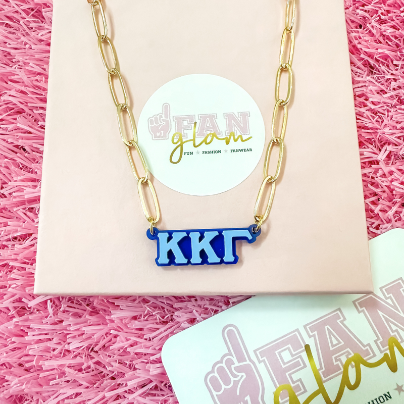 Wear your letters. Live your legacy. Love your style.

Add a little charm to your everyday look with our Kappa Kappa Gamma Charmed Life Necklace! Featuring your Greek letters in a bold yet delicate design, this lightweight necklace is perfect for layering or wearing solo. It's the perfect touch of sparkle to celebrate your chapter all semester long!