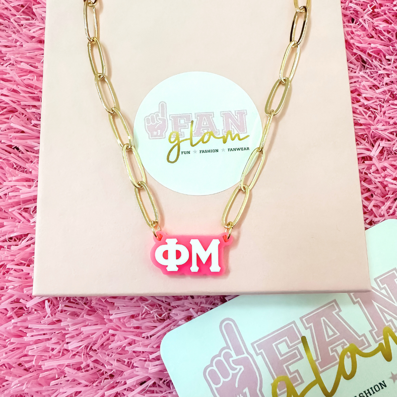 Wear your letters. Live your legacy. Love your style.

Add a little charm to your everyday look with our Phi Mu Charmed Life Necklace! Featuring your Greek letters in a bold yet delicate design, this lightweight necklace is perfect for layering or wearing solo. It's the perfect touch of sparkle to celebrate your chapter all semester long!