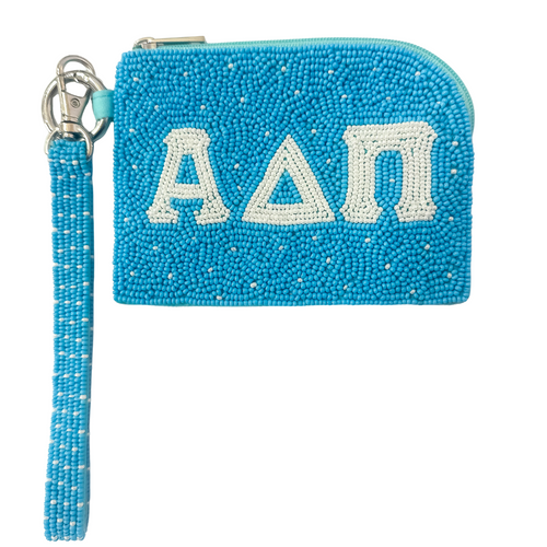 Show your sisterhood spirit in style with our exclusive Alpha Delta Pi Beaded Bracelet Bag! Designed to be worn on your wrist or clipped to your favorite bag, this lightweight and eye-catching accessory is perfect for any greek event! From Bid Day to Big/Little reveal, it's the perfect way to show off your letters with pride!