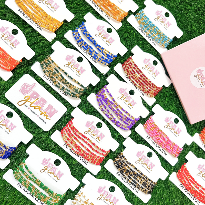We've Got You STACKED!&nbsp; Take your team spirit to the next level.

Our Sideline Shine Stretchy Stack is the perfect match for everything from everyday outfits to game day glam. This stack of six bold bracelets adds the perfect touch of sparkle and spirit while you cheer from the sidelines or stands!