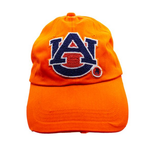 Get ready to stand up and yell, Hey War Eagle!  Be glam in the stands when you elevate  your Game Day look with our uniquely AU beaded logo ball cap. Let your cap be more than just a piece of clothing; let it be a beacon of pride and camaraderie, uniting fans in a sea of orange and blue!