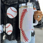 SOFTBALL CRYSTAL RHINESTONE "BLINGED OUT" 40 OZ TUMBLERS