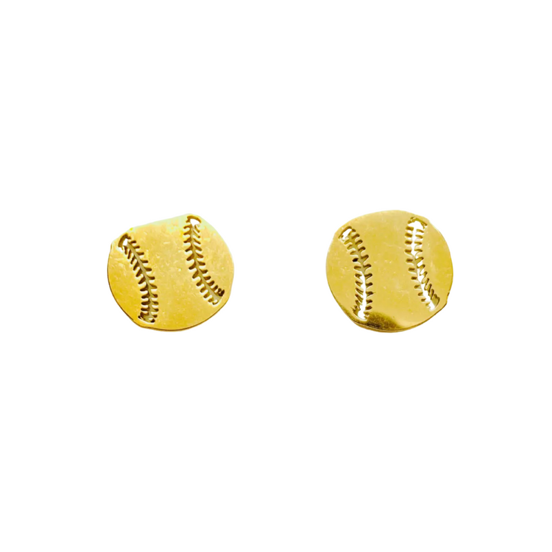 BASEBALL GOLD STUD EARRINGS