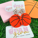 Show your love for the game when accessorizing your Game Day look with these uniquely beaded basketball stud dangle earrings!   The perfect court side accessory for game time!