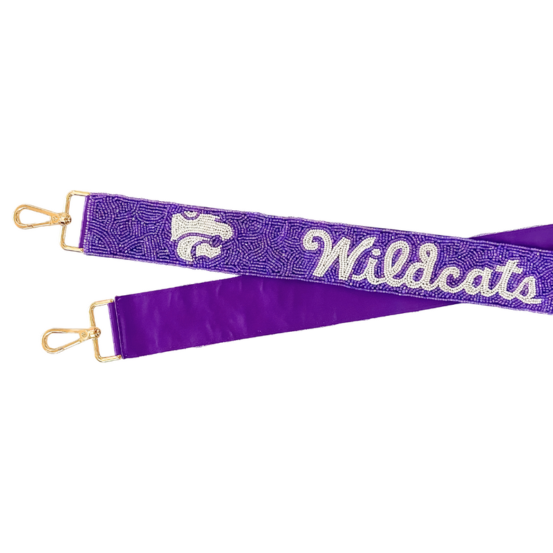 EMAW! Show your purple pride by elevating your clear bag status and accessorizing your Game Day look with our beaded Wildcats bag strap!

Featuring a&nbsp;secure classic gold clasp closure.