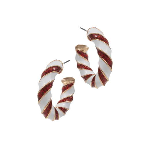 Tis the season to sparkle!&nbsp; Don't miss out on the best ear candy in town.&nbsp; Our candy cane small hoops are the sweetest hoops you'll find this holiday season.&nbsp;