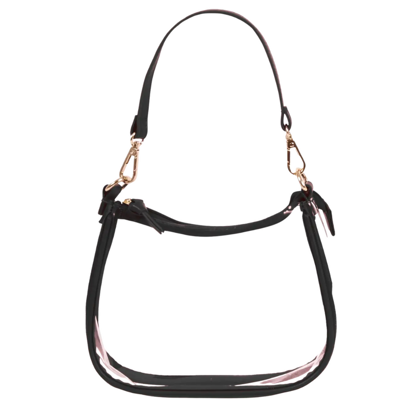 Our new Clara Clear Bag perfectly blends function and fashion, meeting stadium regulations with a chic design. It features a durable PVC body, secure zipper closure, and two interchangeable straps, keeping your essentials stylish and secure on game day.&nbsp;