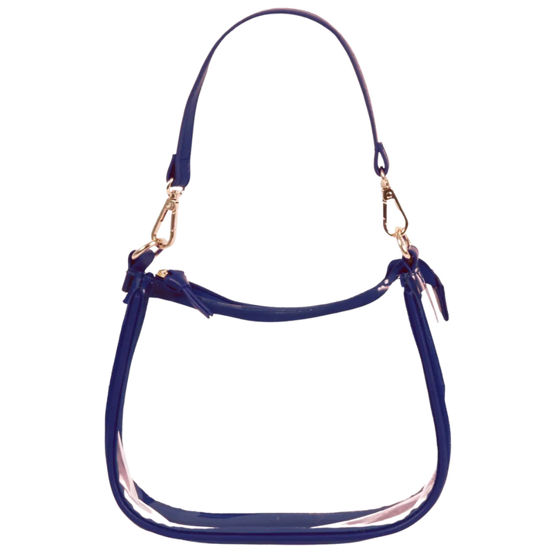 Our new Clara Clear Bag perfectly blends function and fashion, meeting stadium regulations with a chic design. It features a durable PVC body, secure zipper closure, and two interchangeable straps, keeping your essentials stylish and secure on game day.&nbsp;
