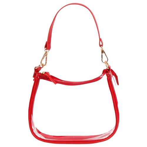 Our new Clara Clear Bag perfectly blends function and fashion, meeting stadium regulations with a chic design. It features a durable PVC body, secure zipper closure, and two interchangeable straps, keeping your essentials stylish and secure on game day.&nbsp;