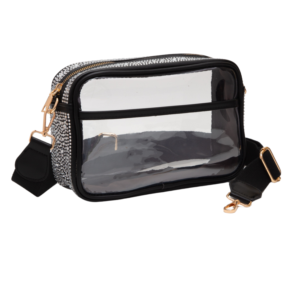 [LUV IS TRUE]★BE STAR CLEAR BAG Large Clear Bag Transparent Shoulder Handbag with Black
