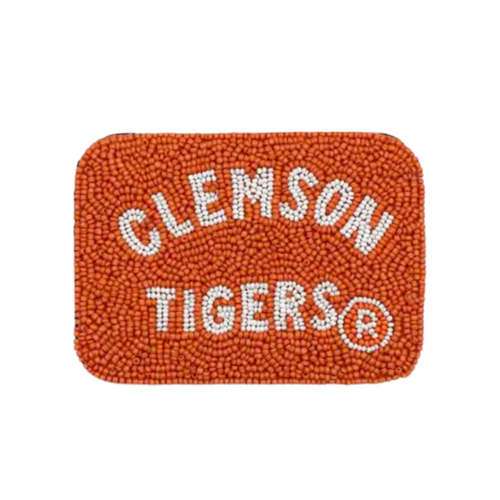 FIGHT Tigers! FIGHT Tigers! FIGHT FIGHT FIGHT! It's time to cheer on your Tigers and elevate your tailgate glam by accessorizing your Game Day look with our uniquely beaded Clemson Tigers credit card holder!