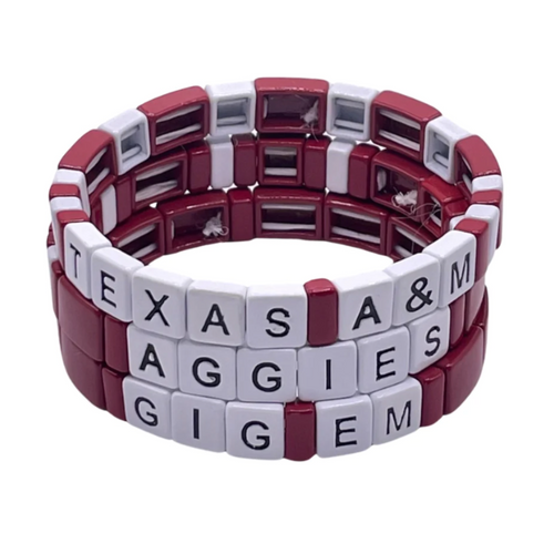 We've Got You STACKED!    Fan Glam x College Stacks has teamed up to take your college spirit to the next level. Our Game day chic enamel tile design makes it the perfect accessory to embrace your collegiate experience and GLAM it up in the stands with the best college jewelry around! 
