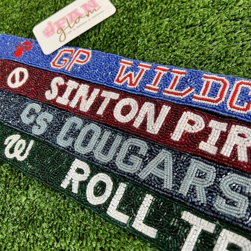 Custom create your very own Game Day strap to cheer on all of your favorite teams!   Available in any color for any team!  The perfect addition to your Game Day assemble, let us help you custom create your very own one-of-a-kind Bag Glam!