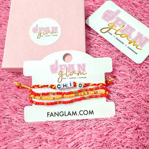 Stack your sorority spirit with the perfect arm candy to rep your sorority in style. &nbsp;Select our classic sorority braided strand for a simple, everyday vibe — or go full-on bold with our 4-strand stack, featuring a mix of stretchy beaded bracelets in fun colors and gold shimmer accents. &nbsp;

Whether you’re dressing up for bid day, big/little reveal, or just flexing your chapter pride, this set has you covered.&nbsp; Wear one or wear them all!