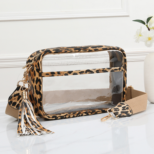 Toiletry Pouch Wash Bags Jelly Clear PVC Basketball Leopard