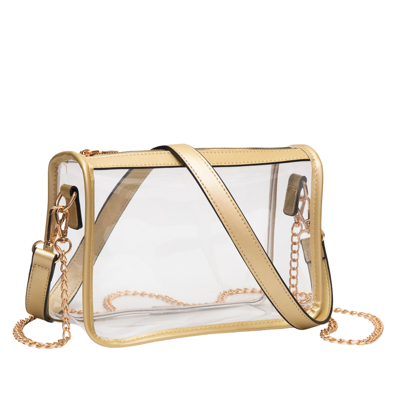 Classic + Chic our Coco Clear crossbody zip bag will be a New Fan Favorite!&nbsp; Featuring a clear PVC body, trimmed in fifteen different colors!&nbsp; Comfortable and roomy, this bag is perfect for the GameDay girl who likes to come prepared!