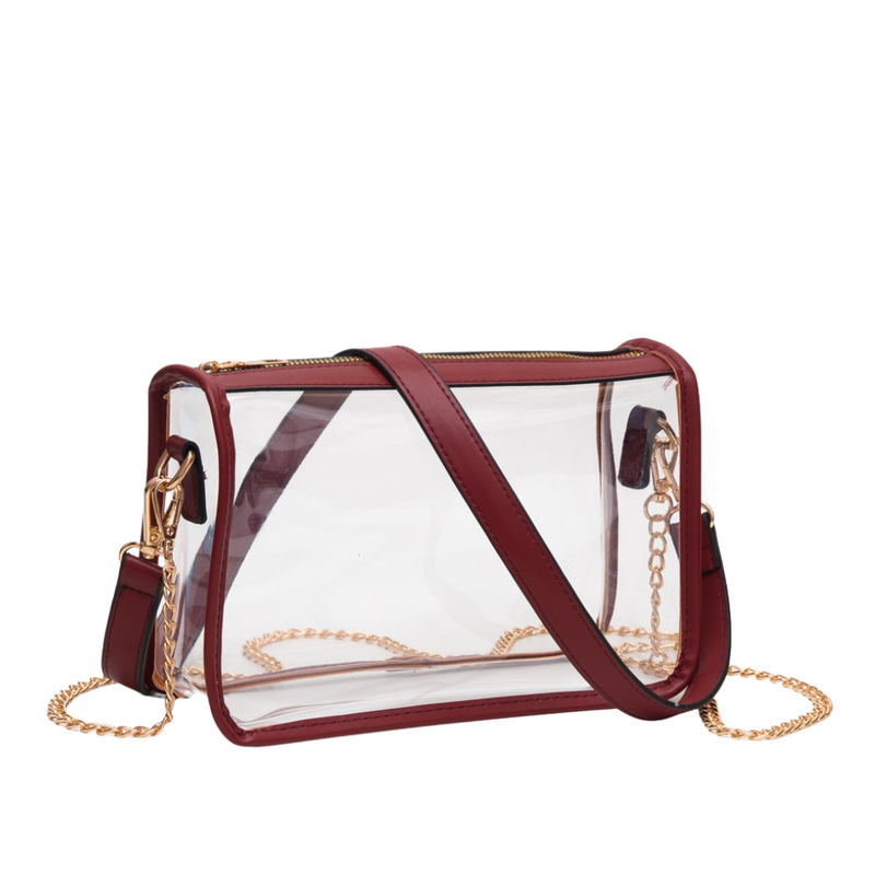 Coco Clear Stadium Approved Crossbody 15 Colors Maroon