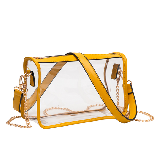 Classic + Chic our Coco Clear crossbody zip bag will be a New Fan Favorite!&nbsp; Featuring a clear PVC body, trimmed in fifteen different colors!&nbsp; Comfortable and roomy, this bag is perfect for the GameDay girl who likes to come prepared!