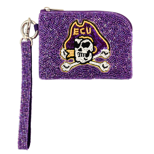 Elevate your clear bag status and show off your Jolly Roger spirit in style! Our unique ECU Beaded Bag Bracelet is the ultimate Game Day accessory.

Designed as our most versatile coin bag, it can be worn on your wrist as a statement piece or used to organize your essentials inside your favorite clear bag. Lightweight, eye-catching, and full of team pride, this is the perfect grab-and-go piece for every game day event!