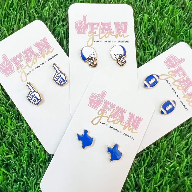 It's time to get ready for kick-off!  Show off your football fan status by accessorizing your Game Day look with our brand new team colored enamel stud game day earrings!   Great for all ages, the little ones will love wearing these styles!