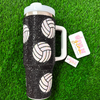 VOLLEYBALL CRYSTAL RHINESTONE 40 OZ TUMBLERS