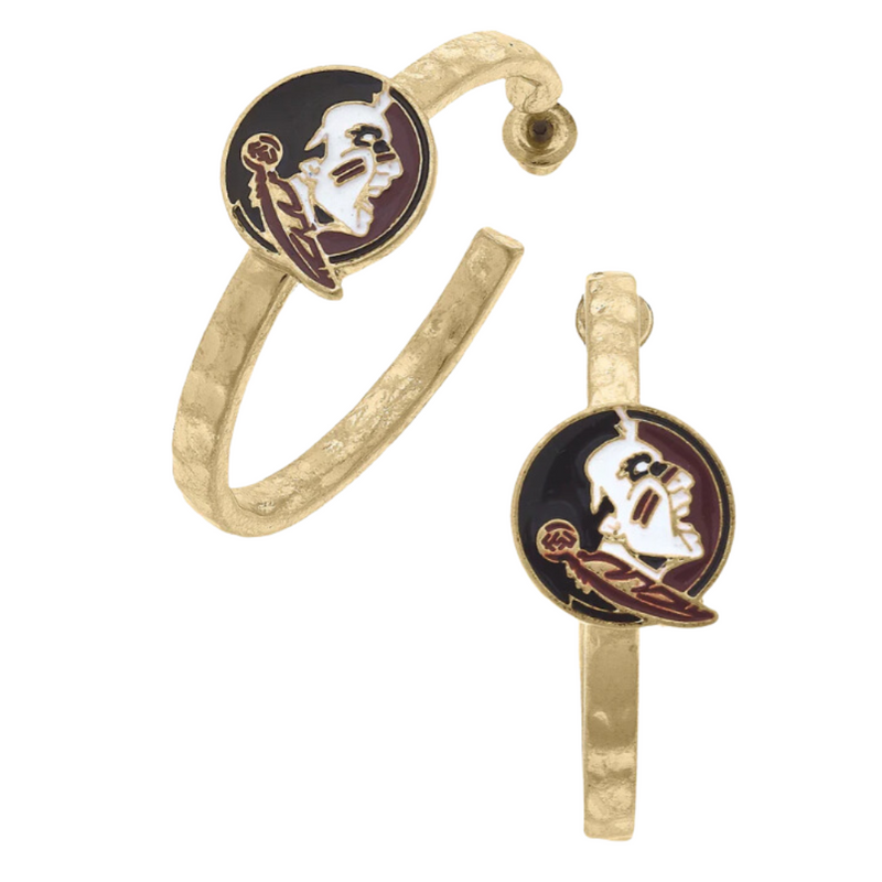 Saturdays just got better! Elevate your game day look and show off your Seminoles spirit when accessorizing with our FSU Seminoles Enamel Hoop Earrings!