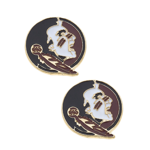 Elevate your game day look and show off your Seminoles spirit when accessorizing with our FSU Seminoles Enamel Stud Earrings!